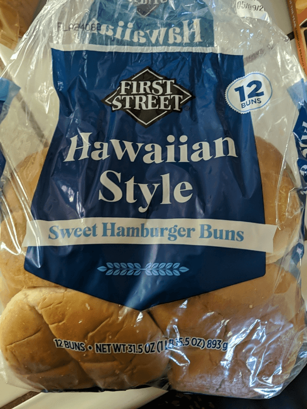 First Street Hawaiian Style Sweet Hamburger Buns
