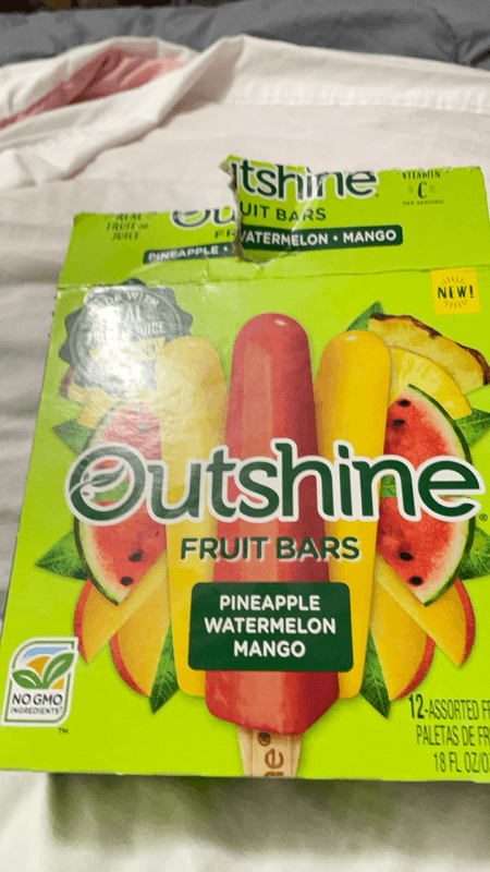 Outshine Fruit Bars Pineapple Watermelon Mango 12 Assorted Fruit Ice Bars