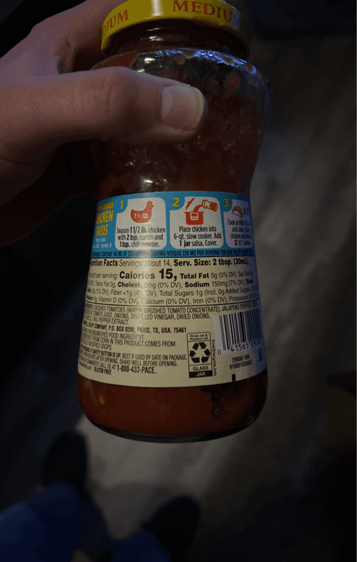 Pace Chunky Salsa Medium Lower Sodium