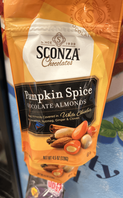 Sconza Chocolates Pumpkin Spice Chocolate Almonds