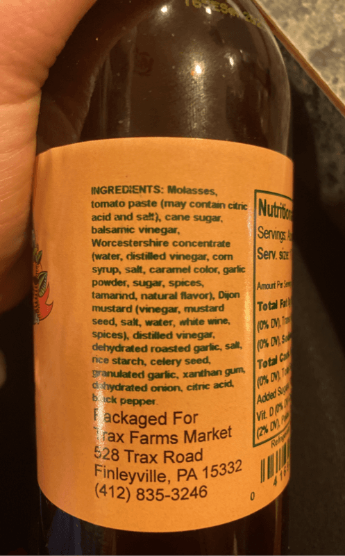 Trax Farms Savory Sirloim Steak Sauce