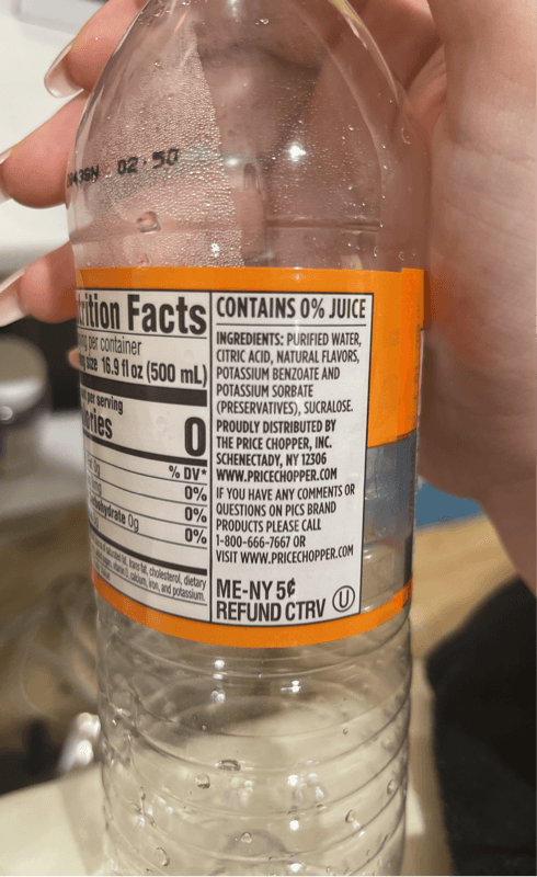 Pics Purified Water Orange