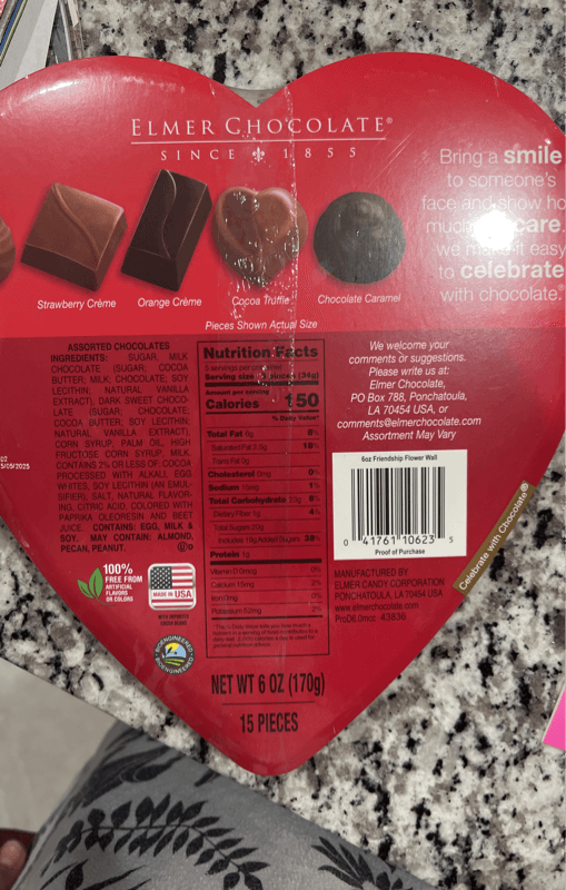 Elmer Chocolate Friendship Flower Wall Valentine'S Day Assorted Chocolates Heart