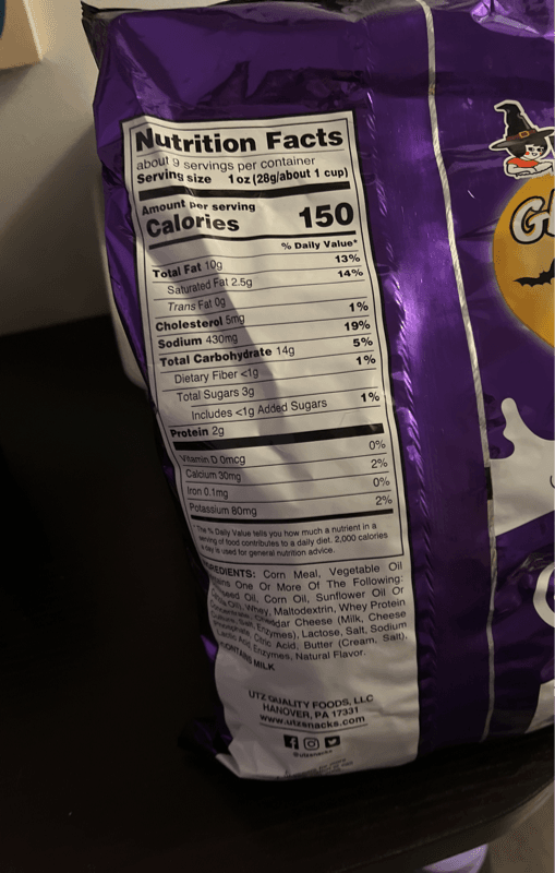 Utz Ghost Puffs White Cheddar Flavored Puffs