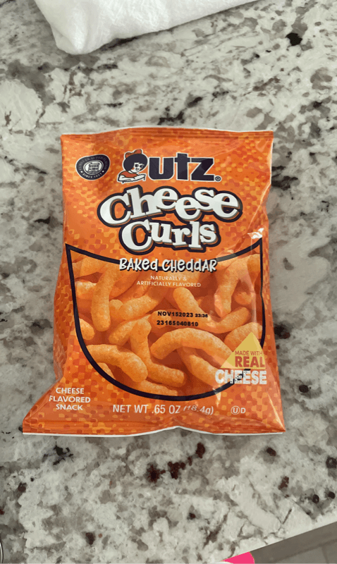 Utz Cheese Curls Baked Cheddar Cheese Flavored Snack