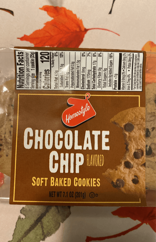 Homestyle Chocolate Chip Flavored Soft Baked Cookies