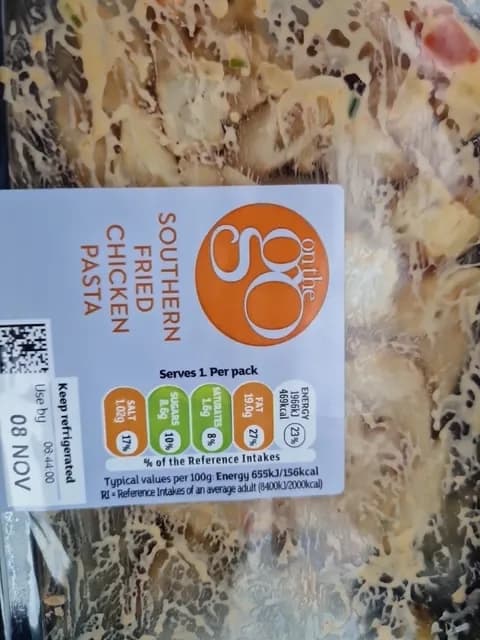 On The Go Southern Fried Chicken Pasta