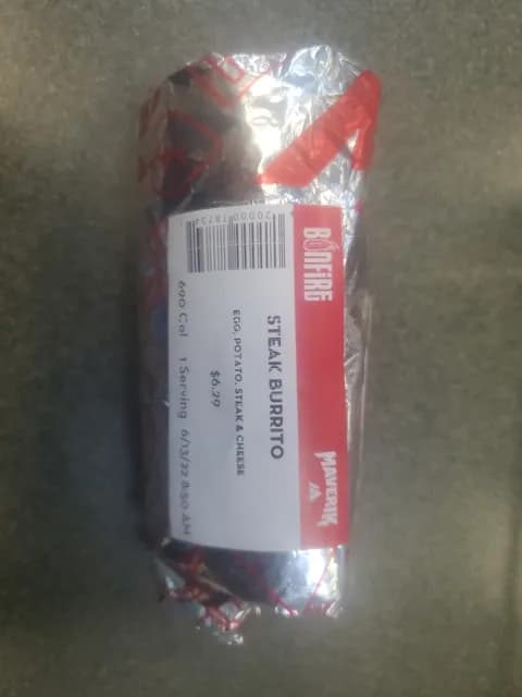 Bonfire Maverik Steak Burrito