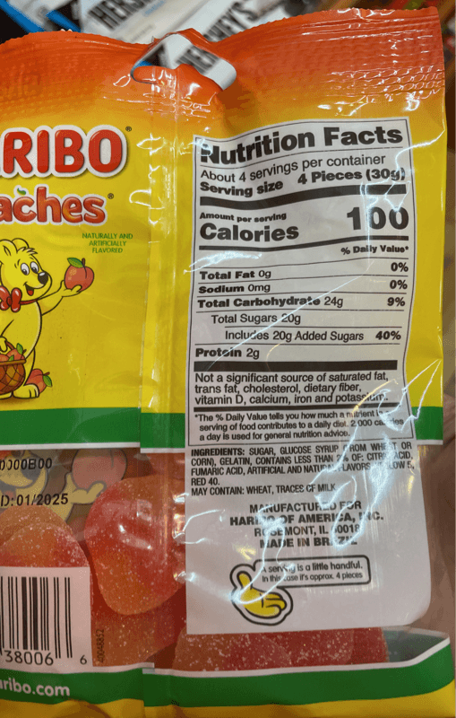 Haribo Peaches Soft & Fruity Gummi Candy