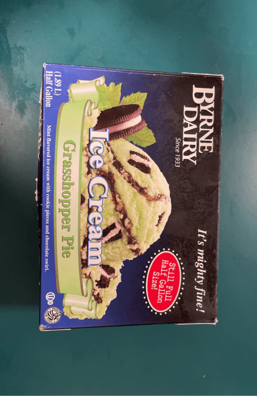 Byrne Dairy Grasshopper Pie Ice Cream, Half Gallon