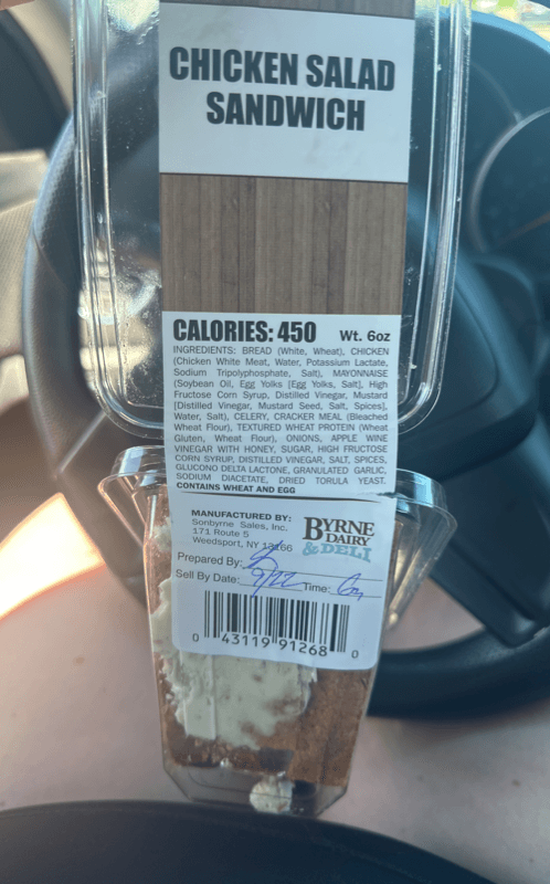 Byrne Dairy & Deli Chicken Salad Sandwich