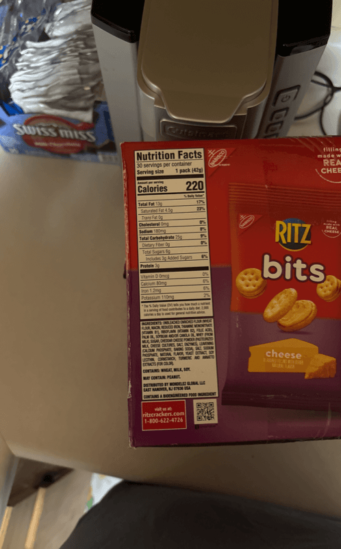 Nabisco Ritz Bits Cheese Sandwich Crackers