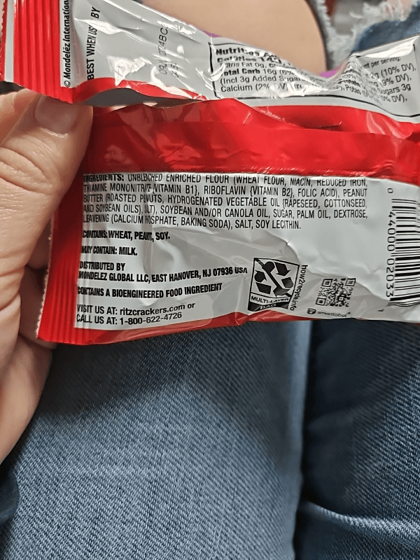 Nabisco Ritz Bits Peanut Butter Flavored Filling Cracker Sandwiches