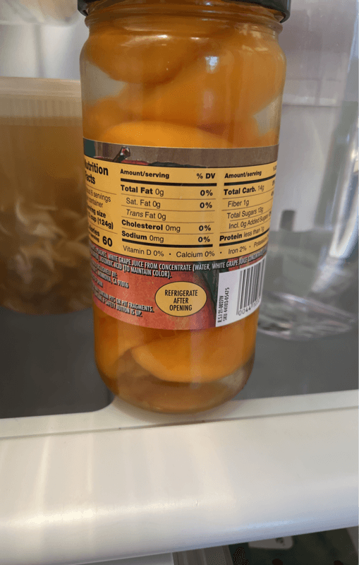 Trader Joe'S Yellow Cling Peach Halves In White Grape Juice