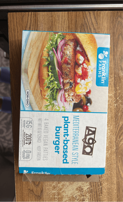 Franklin Farms A9Ω Mediterranean Style Plant-Based Burger