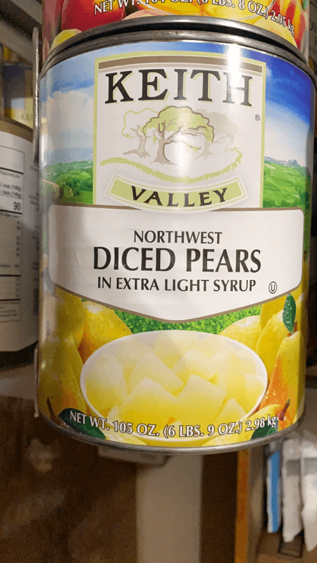 Keith Valley Northwest Diced Pears In Extra Light Syrup