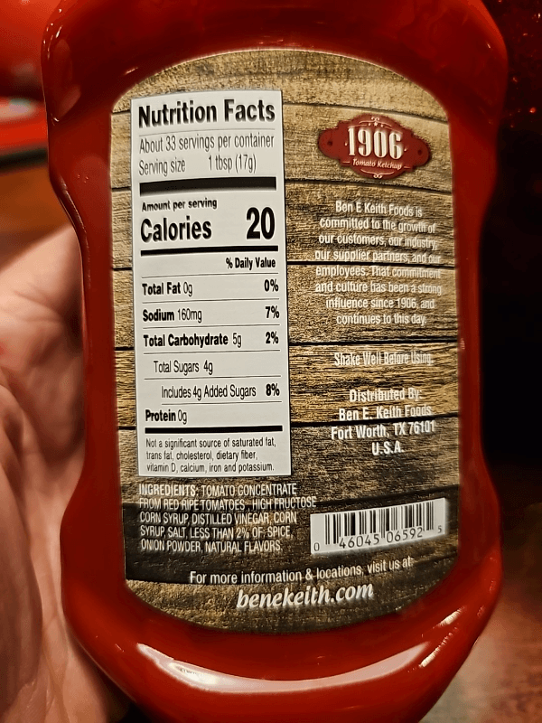 Ben E. Keith 1906 Tomato Ketchup