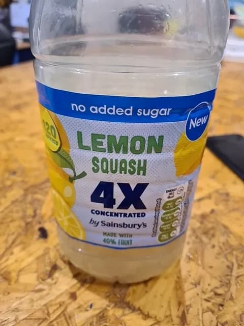 Sainsbury'S No Added Sugar Lemon Squash 4X Concentrated