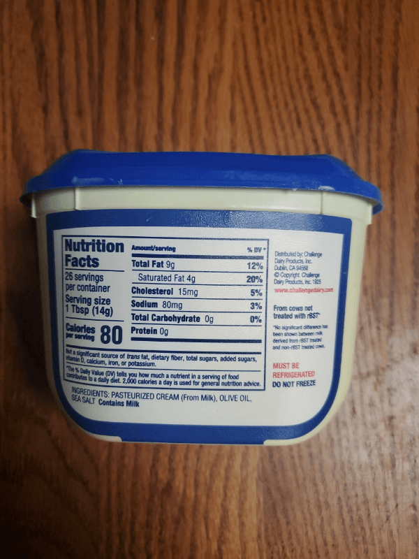 Challenge Butter Sea Salted Spreadable Butter With Olive Oil