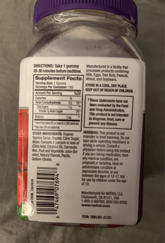 Natrol Melatonin Strawberry Flavored, 180 Gummies