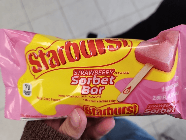 Starburst Strawberry Flavored Sorbet Bar