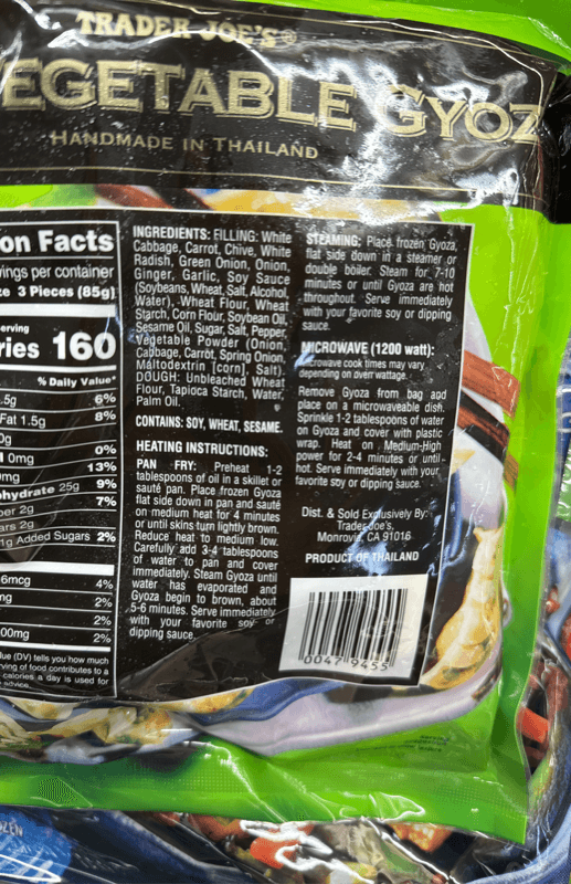 Trader Joe'S Thai Vegetable Gyoza
