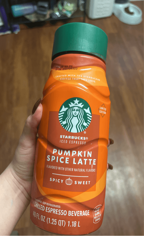 Starbucks Pumpkin Spice Latte Chilled Espresso Beverage