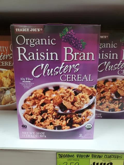 Trader Joe's Organic Raisin Bran Clusters Cereal