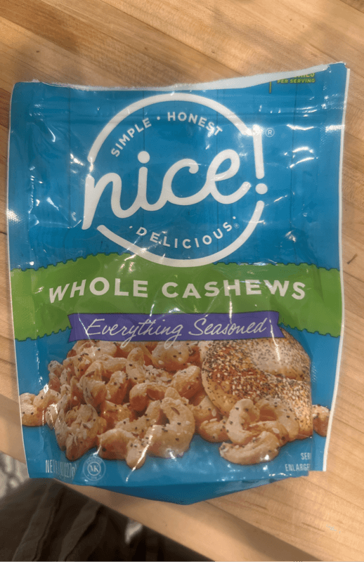 Nice! Whole Cashews Everything Seasoned