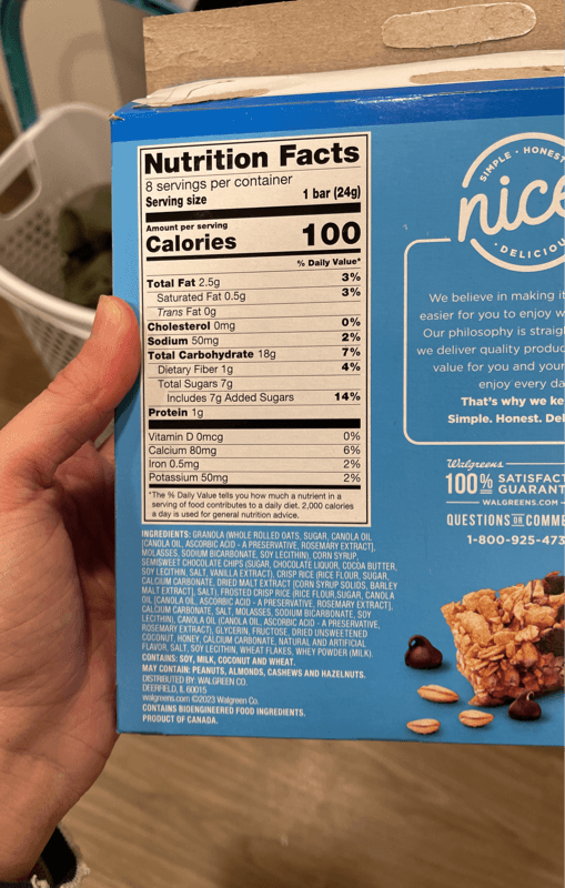 Nice! Chocolate Chip Soft Granola Bars