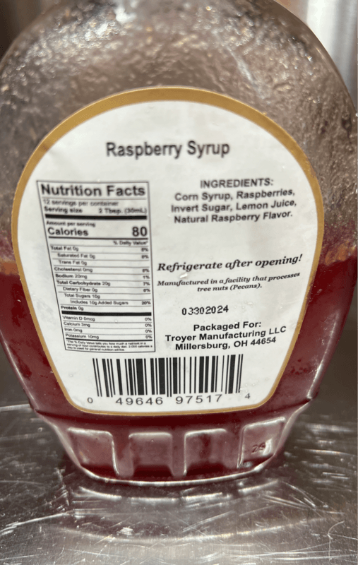 Amish Wedding Raspberry Syrup