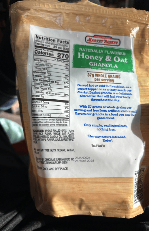 Market Basket Honey & Oat Granola