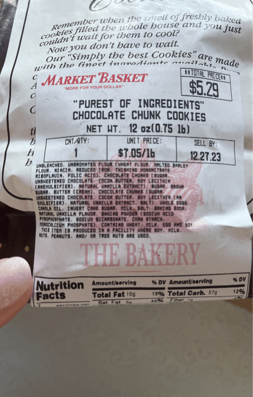 Market Basket Bakery Chocolate Chunk Cookies