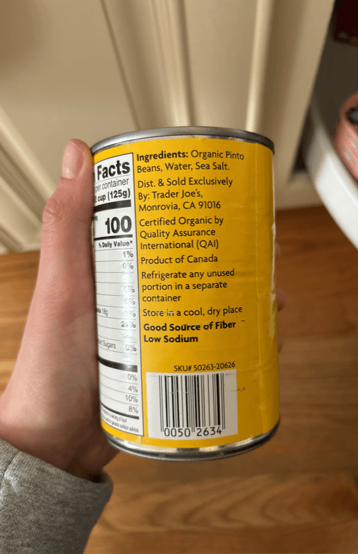 Trader Joe'S Organic Pinto Beans Made With Sea Salt