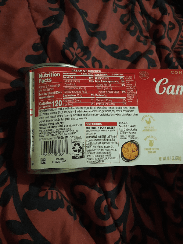 Is it Pescatarian? Campbells Soup Condensed Cream Of Chicken