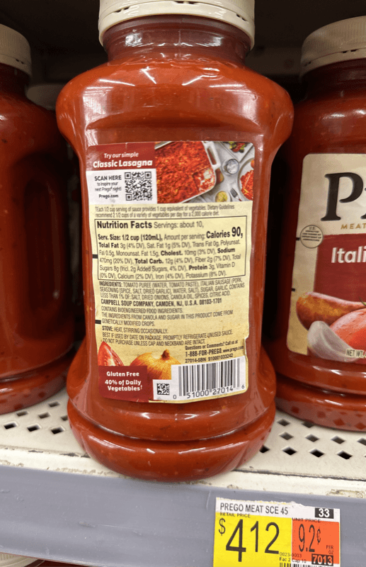 Prego Italian Sausage & Garlic Meat Sauce