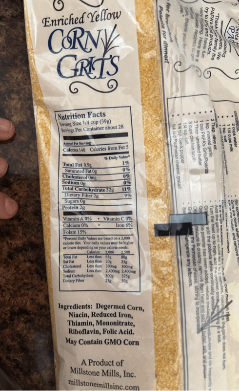 Papa'S Gluten Free Enriched Yellow Corn Grits