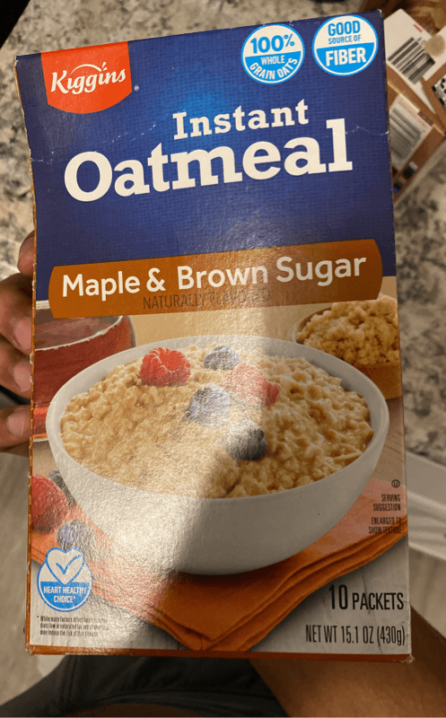 Kiggins Maple & Brown Sugar Instant Oatmeal