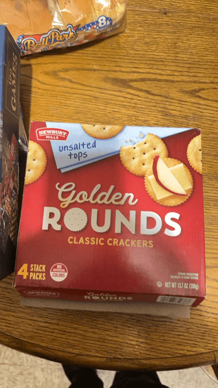 Newbury Mills Unsalted Tops Golden Rounds Classic Crackers