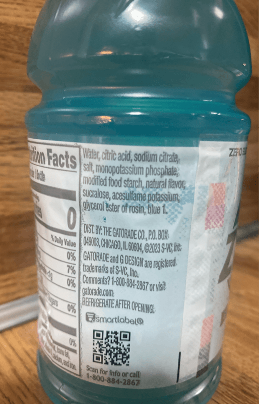 G Zero Gatorade Glacier Freeze