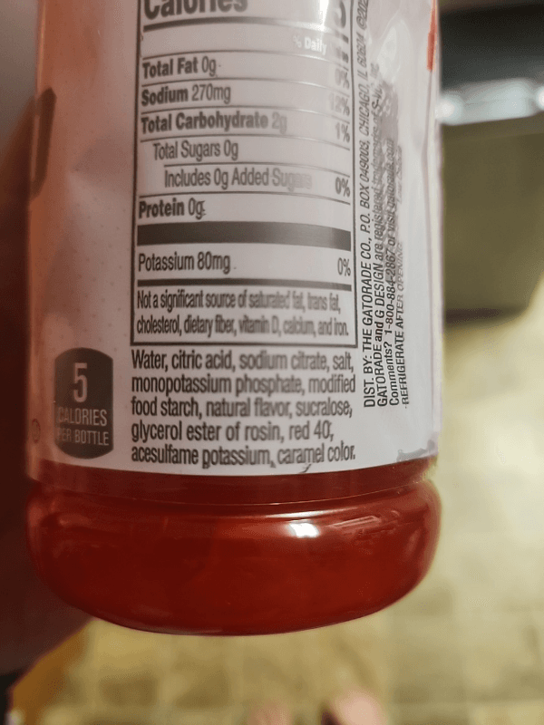 G Zero Gatorade Fruit Punch
