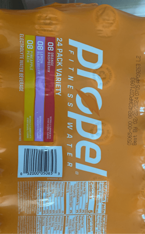 Gatorade Propel Fitness Water Orange Raspberry, Lemon Blackberry, Pineapple Peach Variety
