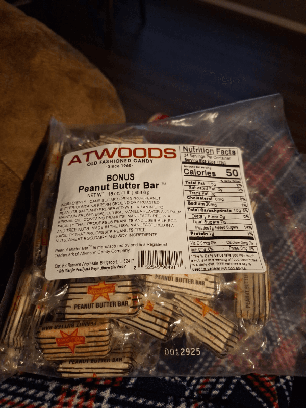 Atwoods Bonus Peanut Butter Bar