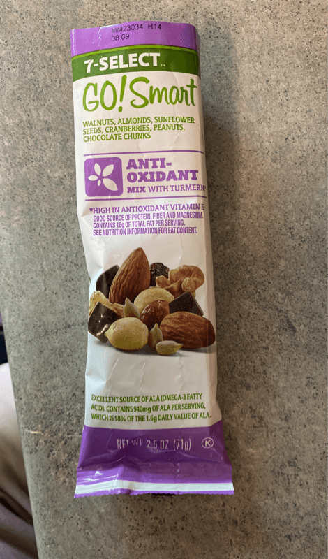 7-Select Go! Smart Walnuts, Almonds, Sunflower Seeds, Cranberries, Peanuts, Chocolate Chunks Antioxidant Mix With Turmeric