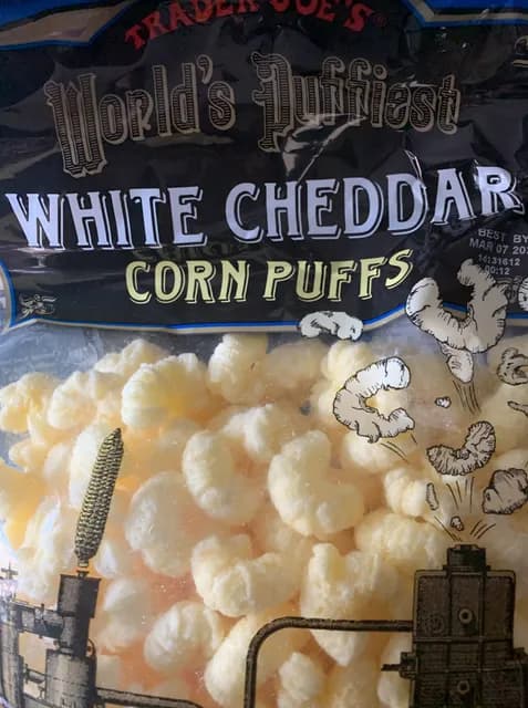 Is it Artificial Flavors Free? Trader Joe's World's Puffiest White Cheddar Corn Puffs