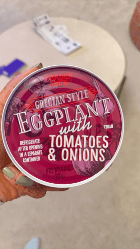 Trader Joe'S Grecian Eggplant With Tomatoes & Onions