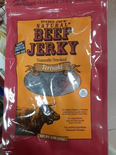 Is it Macadamia Free? Trader Joe's Natural Beef Jerky Naturally Smoked Teriyaki