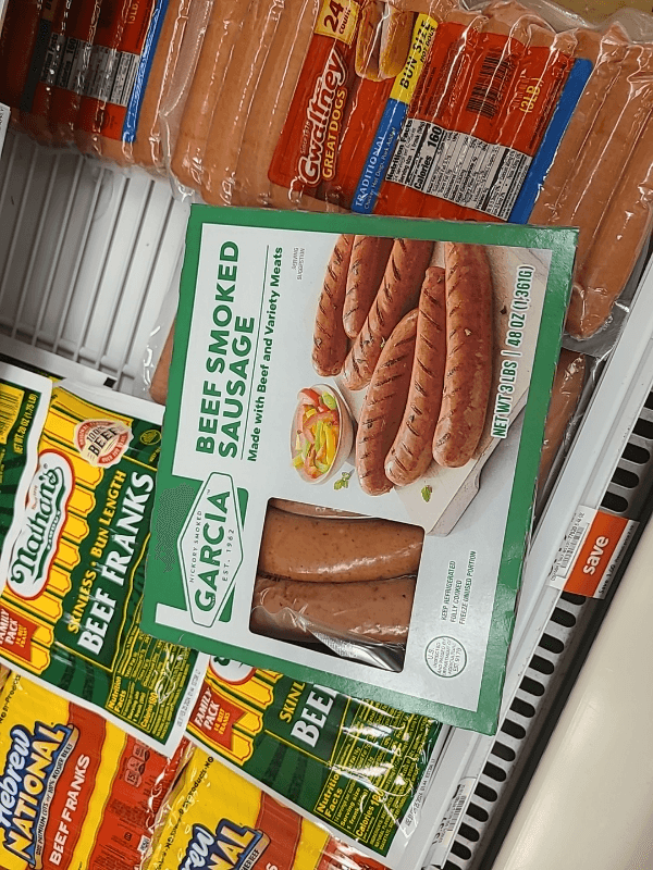 Garcia Beef Smoked Sausage 3 Lbs