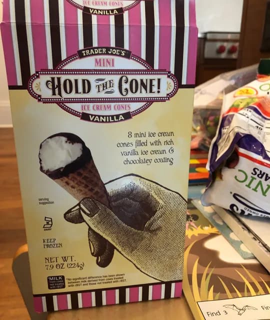 Trader Joe'S Mini Hold The Cone! Vanilla Ice Cream Cones