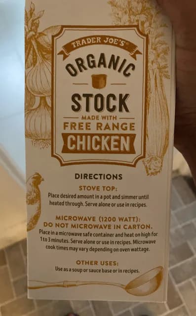 Trader Joe's Organic Free Range Chicken Stock